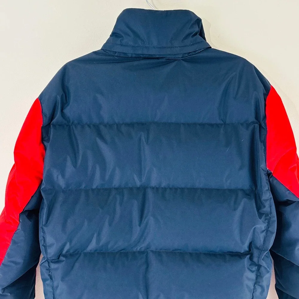 Polo Ralph Lauren Big Pony Down Puffer Red Navy Jacket Coat Mens‎ Size Large